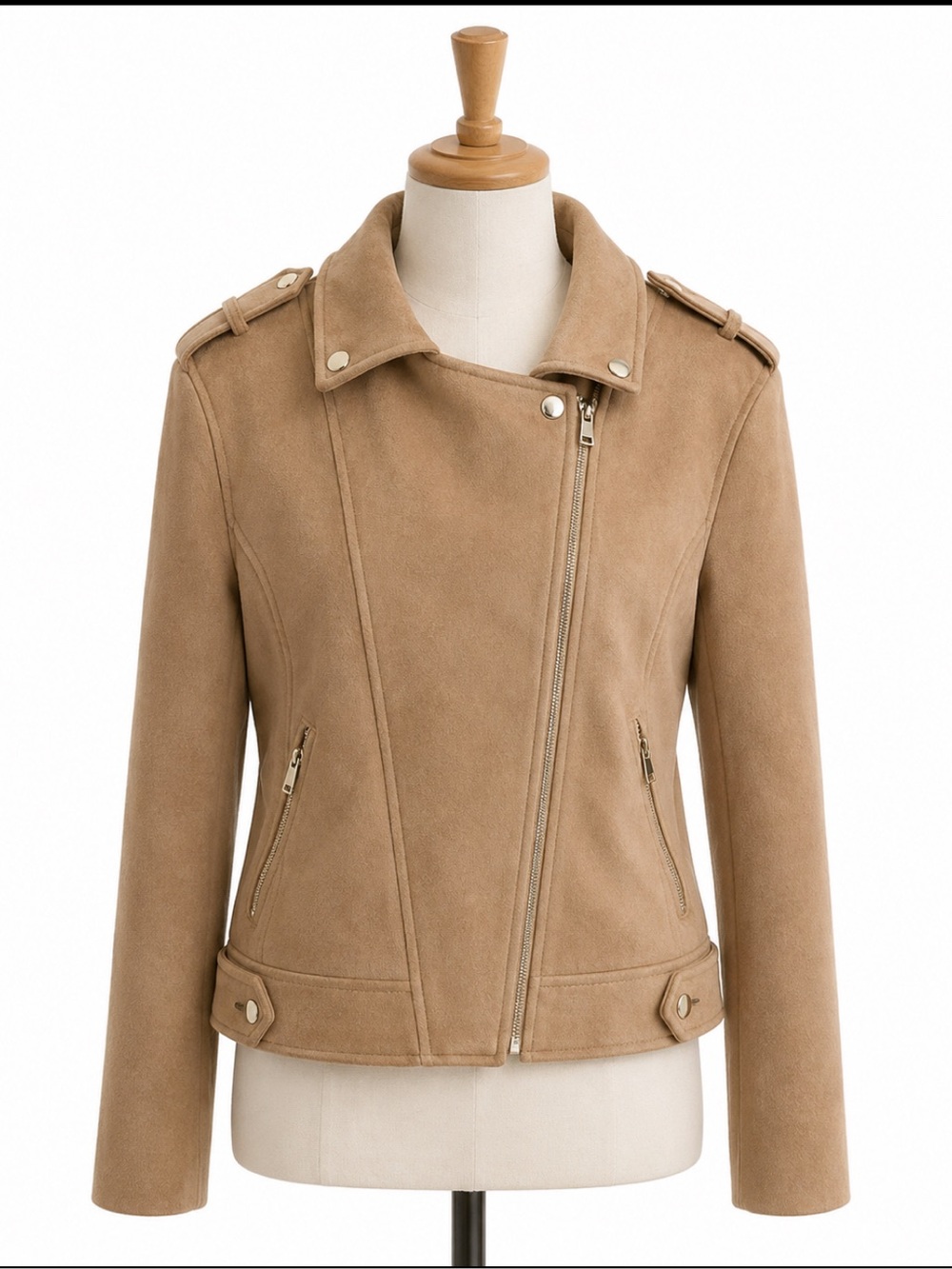Ann Taylor Loft Tan Suede-feel Moto Jacket XL